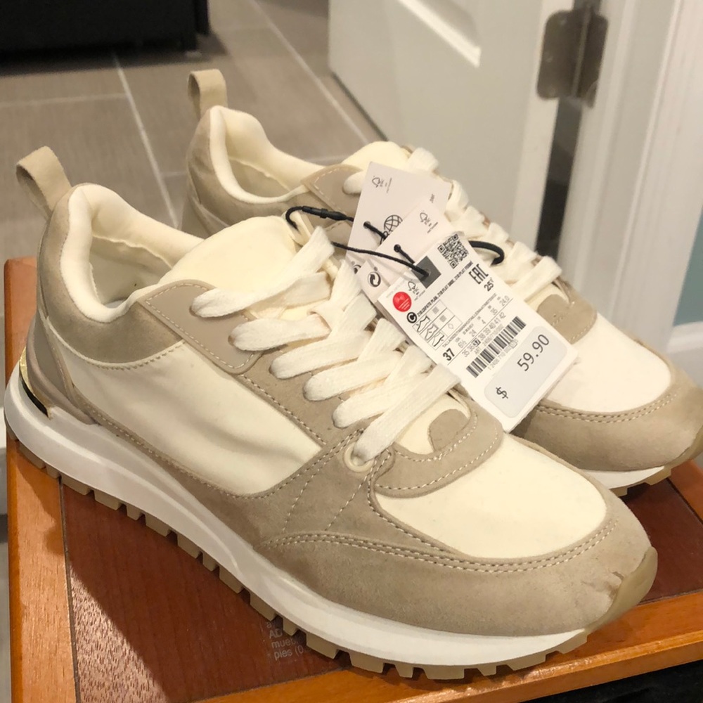 Zara METALLIC TRIM COMBINATION SNEAKERS
